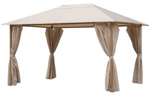 Pavilion de grădină cu perdele și iluminare LED Altea 3 x 4 m Garden Point bej