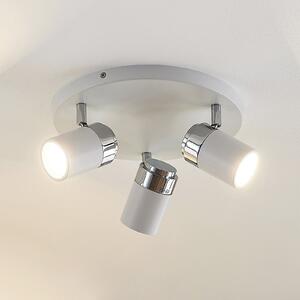 Spot Lindby Kardo, roundel, 3 becuri, alb, metal, IP44