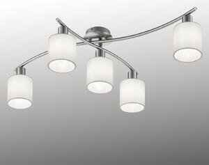 Trio Lighting Plafonieră Garda abajururi din material alb, reglabil, Metalic, Camera de zi / sufragerie, Țesătură / Textil, Modern