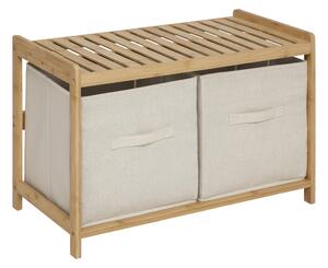 Bancă pentru baie TIDY BOX, 2 recipiente pentru depozitare, 66,8 x 44 x 35 cm