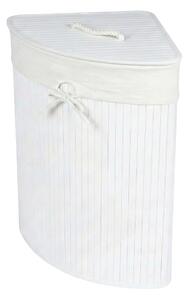 Coș de rufe colțar ARCO, bambus, 60 l, alb