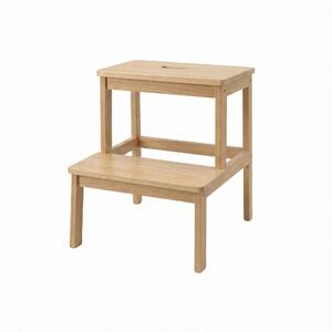 Taburet din bambus cu treaptă KROK, înălțime 46 cm, natural