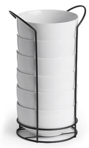 Set de 6 boluri cu suport, 800 ml