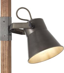 Brilliant Plug 2 lampadar spoturi, negru/lemn închis, Lemn, Camera de zi / sufragerie, Lemn, Design industrial