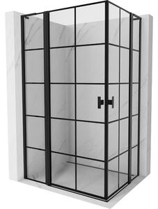Mexen, Cabină de duș pliabilă Mexen Mist L Duo 100 x 90 cm, grilă neagră - 8A4L-100L-090P-70-77