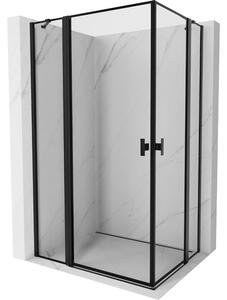 Mexen, Cabină de duș cu balamale Mexen Mist Duo 105 x 100 cm, cadru negru - 8A4-105L-100P-70-70
