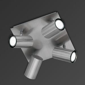 Trio Lighting Spot tavan Dora 4 becuri, reglabil, Gri, Camera de zi / sufragerie, Metal, Modern, Plafon unghiular direct