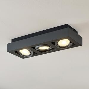 Arcchio spot de plafon Ronka, 50 cm, 3 becuri, gri, GU10, reglabil, Gri, Camera de zi / sufragerie, Metal, Modern