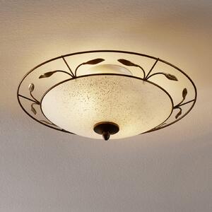 ORION Plafonieră Luca cu sticlă scavo, reglabil, Maro / Rugină, Camera de zi / sufragerie, Metal, Casă de țară / Rustic