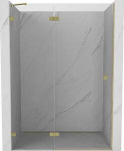 Mexen, Ușă de duș cu balamale pe stânga Mexen Lunar 130 cm, transparentă, auriu periat - 834-130-000-55-00-L