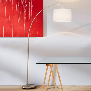 Brilliant Lampadar Clarie, alb, culoarea fierului, 180 cm, țesătură/metal, Alb, Camera de zi / sufragerie, Metal, Modern