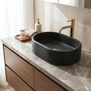 Lavoar de blat Rea Nicoletta, 500x360x140 mm, imitație piatră-negru, REA-U7345