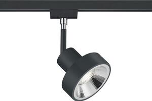 Trio Lighting Spot pentru șine DUOline 780701, Ø 11cm, negru, 2 faze, GU10, reglabil, Negru, Camera de zi / sufragerie, Metal, Modern