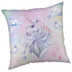 Pernă de copii cu imprimeu - Unicorn Rainbow | 40 x 40 cm