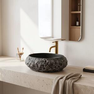 Lavoar de blat Rea Mika Gabro, 480x380x155 mm, imitație piatră-negru, REA-U0634