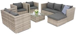 Mobilier de grădină din technorattan Roma Corner 8 Garden Point gri