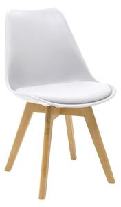 Scaun Model Gaston, Alb/Natur, 53.5x48.5x83 cm