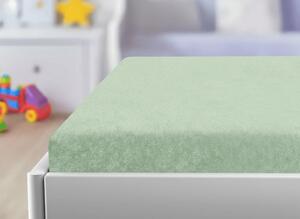 Cearsaf Frotir pentru patut copii cu elastic verde 60x120 cm