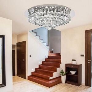Plafonieră Hanna crom sfere sticlă cristal 55cm