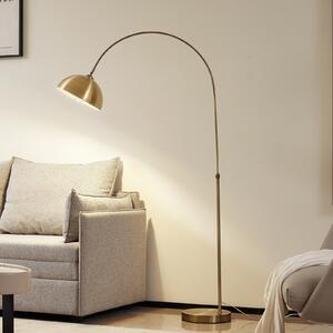 Lindby lampă de podea arcuită Lennar, alamă antică, metal, 183cm