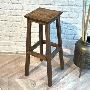 Scaun bar Vinita din lemn, culoare nuc, 80 cm
