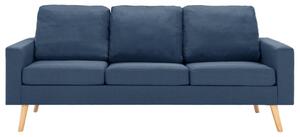 Set de canapele, 3 piese, albastru, material textil