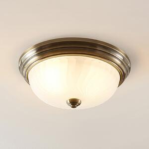 Lindby Plafonieră Pakka, culoare alamă, sticlă, 31 cm, E27, reglabil, Bronz / Alamă Veche, Camera de zi / sufragerie, Sticlă, Antichitate