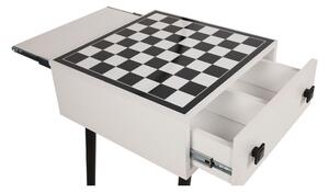 Masa de sah Chesso, alb/negru, PAL melaminat, 50x60x50 cm