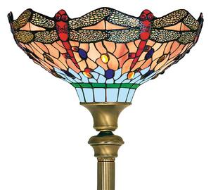 Searchlight Lampadar Dragonfly în stil Tiffany, Bronz / Alamă Veche, Camera de zi / sufragerie, Metal, Tiffany