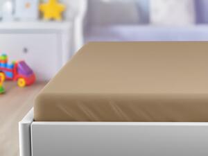 Cearsaf jersey pentru patut copii, bej 60x120-cm