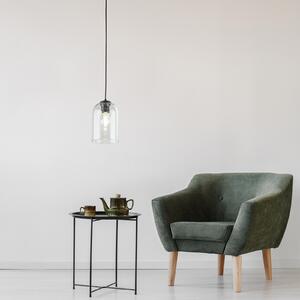 Lampă suspendată Molly, verde, Ø 14 cm, metal/vidră
