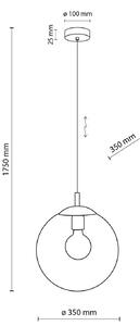 Lampă suspendată Esme, Ø 35 cm, transparentă, sticlă, glob, E27