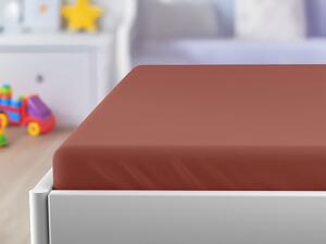 Cearsaf jersey pentru patut copii EXCLUSIVE 70x140 cm maro