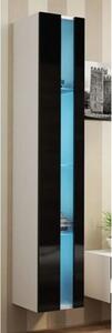 Vitrina VIGO NEW 180, alb/negru, PAL, 40x30x180 cm