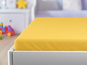 Cearsaf jersey pentru patut de copii EXCLUSIVE 60x120 cm galben