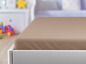 Cearsaf tip jersey pentru patut EXCLUSIVE 60x120 cm maro deschis