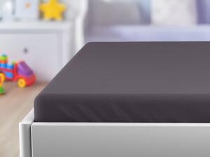 Cearceaf jersey pentru patut copiii EXCLUSIVE 60x120 cm antracit
