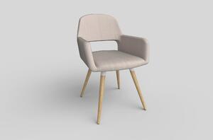 Scaun K283, bej/stejar, stofa clasica/lemn, 56X56X80 CM