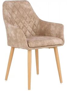 Scaun tapitat K287, bej/stejar, 58x61x85 cm