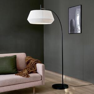 Nordlux Lampă de podea Dicte, abajur legat manual, alb, Alb, Camera de zi / sufragerie, Țesătură / Textil, Scandinavă