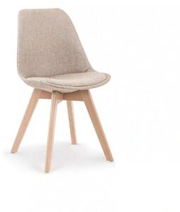 Scaun tapitat K303, bej/stejar, stofa clasica/lemn, 48X54X83 CM