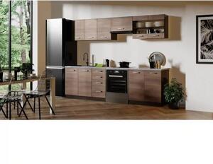 Set bucatarie AMANDA 1, stejar inchis/granit, PAL melaminat/sticla, 26