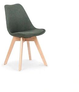 Scaun tapitat K303, verde inchis/stejar, stofa/lemn, 48X54X83 CM