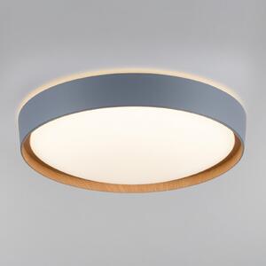 Q-Smart-Home Paul Neuhaus Q-EMILIA plafonieră LED, gri/lemn, reglabil, Gri, Camera de zi / sufragerie, Metal