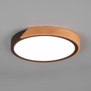 Reality Leuchten Jano plafonieră LED, Ø 31.5 cm, 3.000K, neagră, reglabil, Negru, Camera de zi / sufragerie, Plastic, Modern