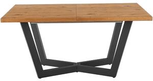Masa extensibila MASSIVE, stejar/negru, furnir/metal, 160-250x90x77 cm