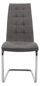 Scaun SALOMA NEW, gri, stofa clasica/pielele ecologica/metal, 42x56.5x