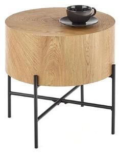 Masuta cafea BROOKLYN S, stejar natural/negru, 45x45x45 cm