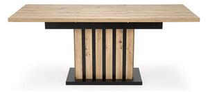 Masa extensibila LAMELLO, stejar/negru, PAL laminat, 130/180x80x76 cm