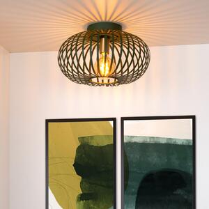 Lucide Manuela plafonieră tip colivie, 40 cm, verde, reglabil, Verde, Camera de zi / sufragerie, Metal, Vintage